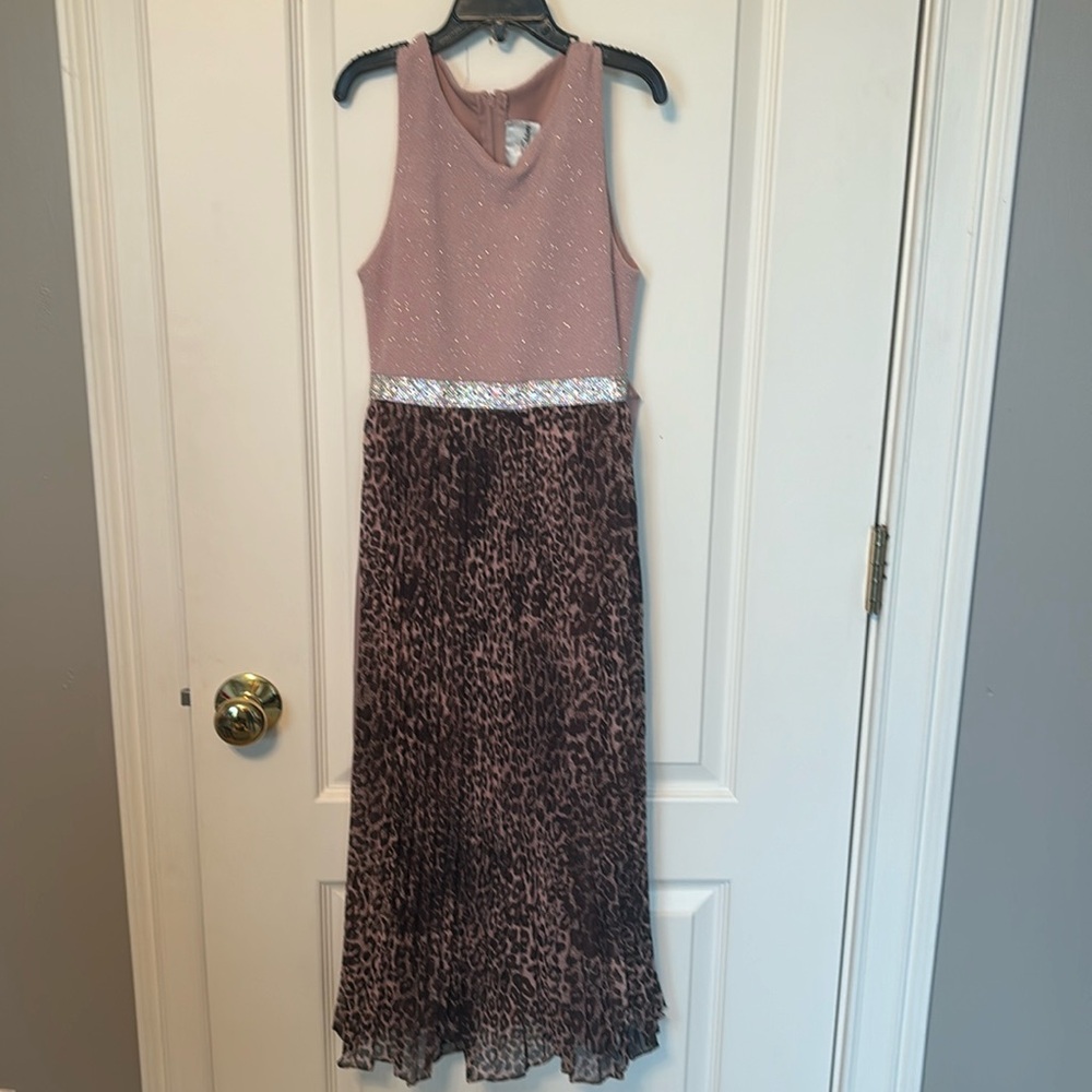 Girls mixed animal print party dress